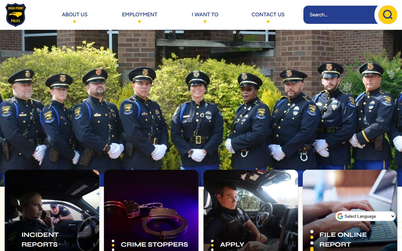 High Point Police Department homepage for High Point police records