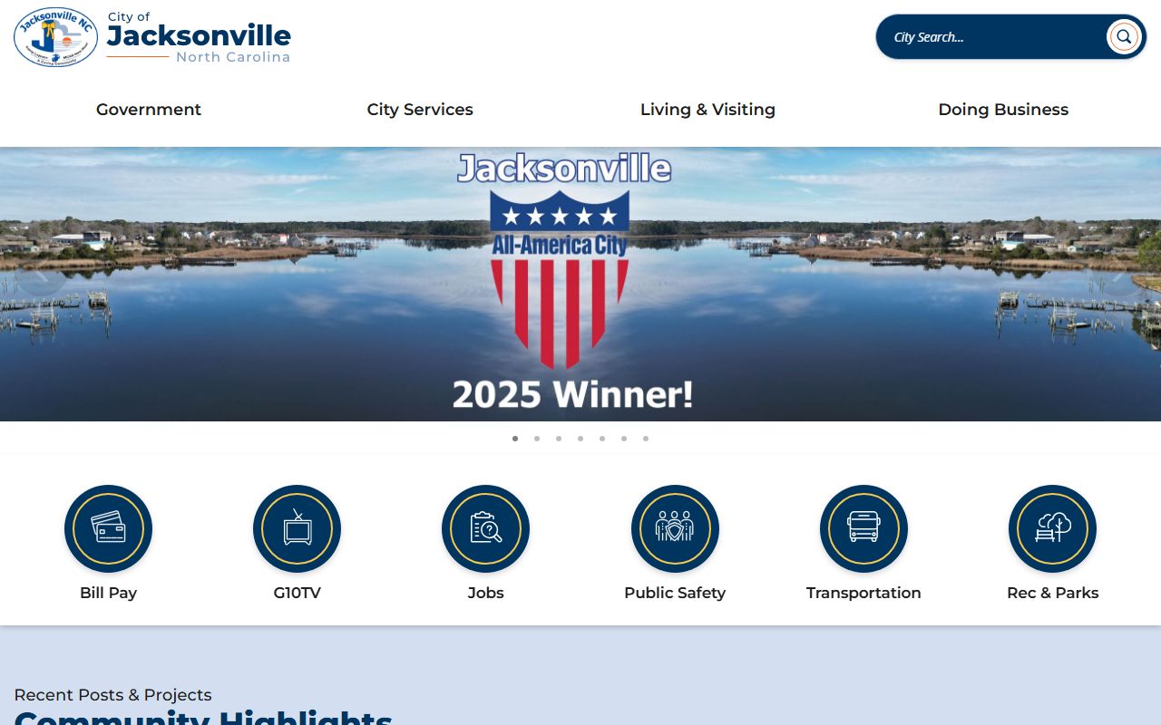 Jacksonville Police Department homepage for Jacksonville police records