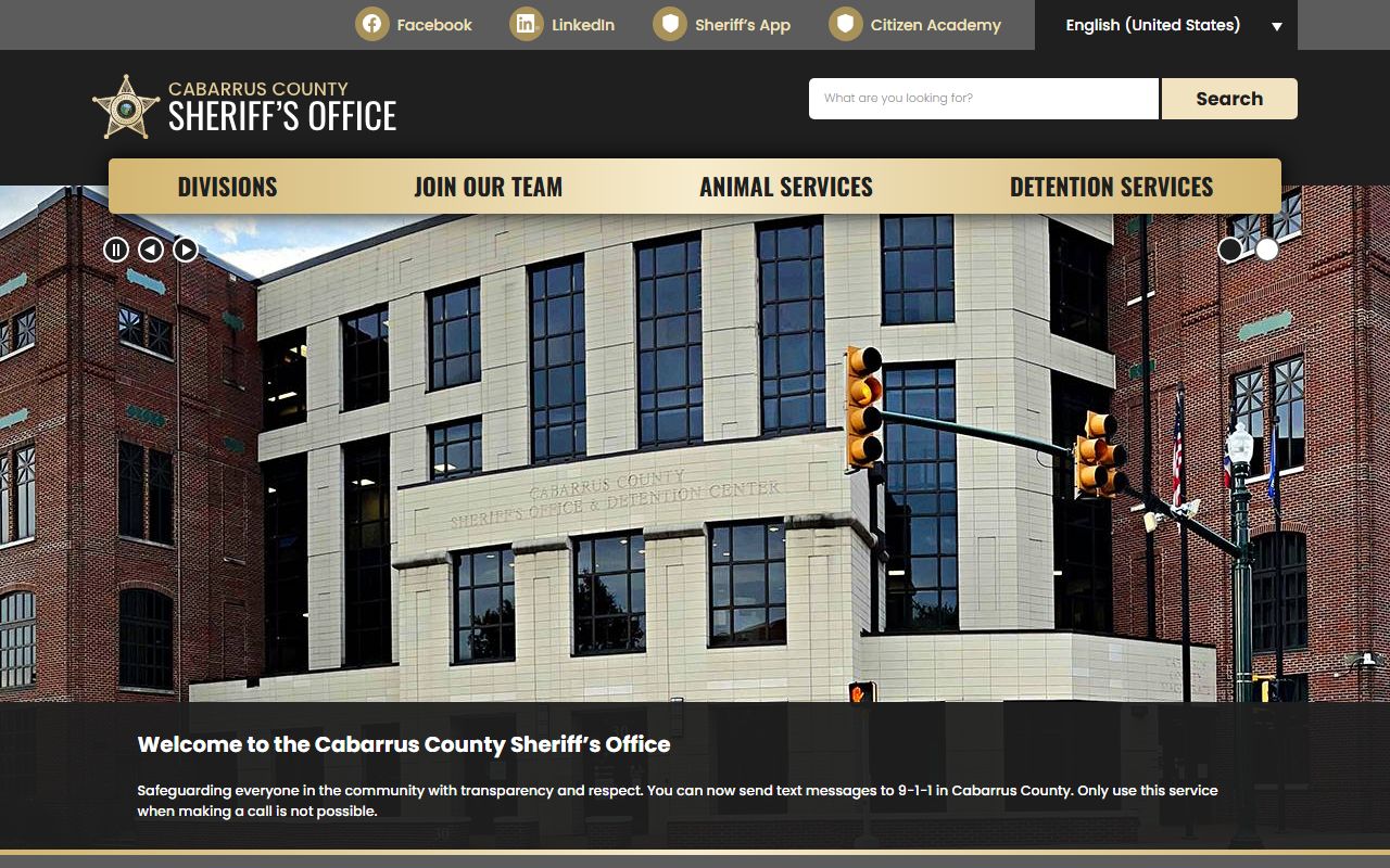 Cabarrus County police records Sheriff's Office website