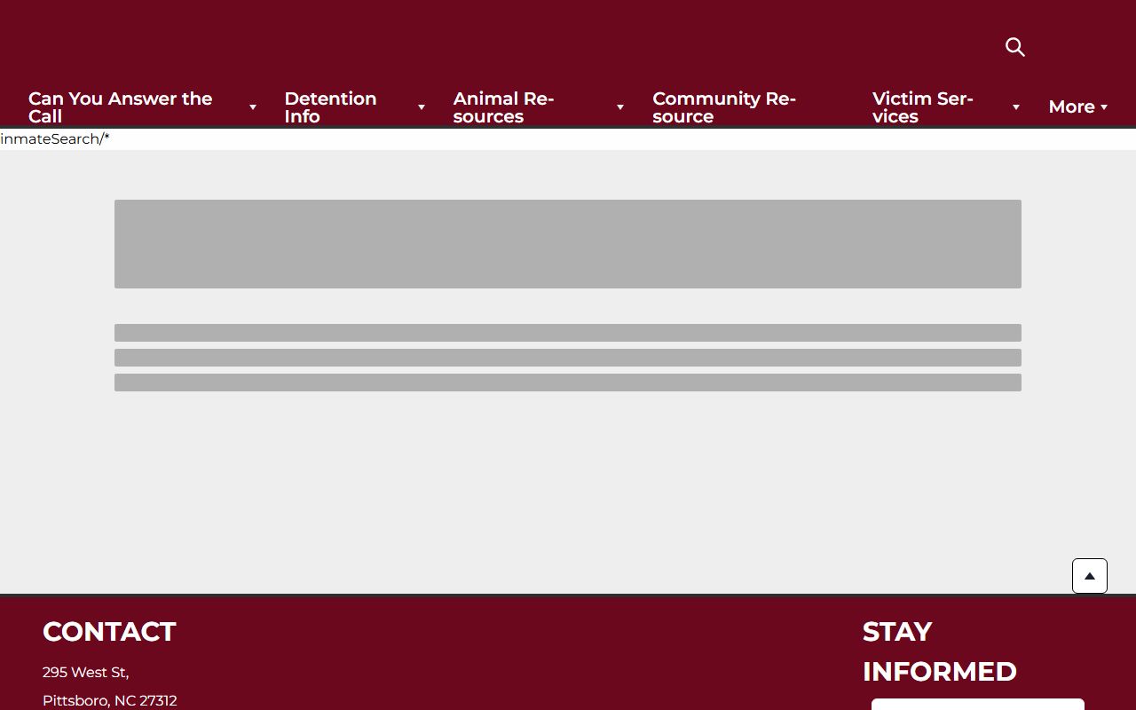 Chatham County police records inmate search page