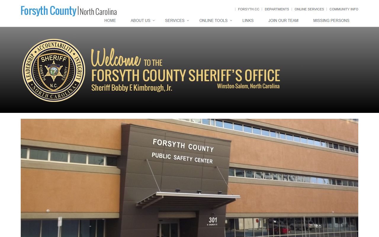 Forsyth County Sheriff P2C portal for police records search
