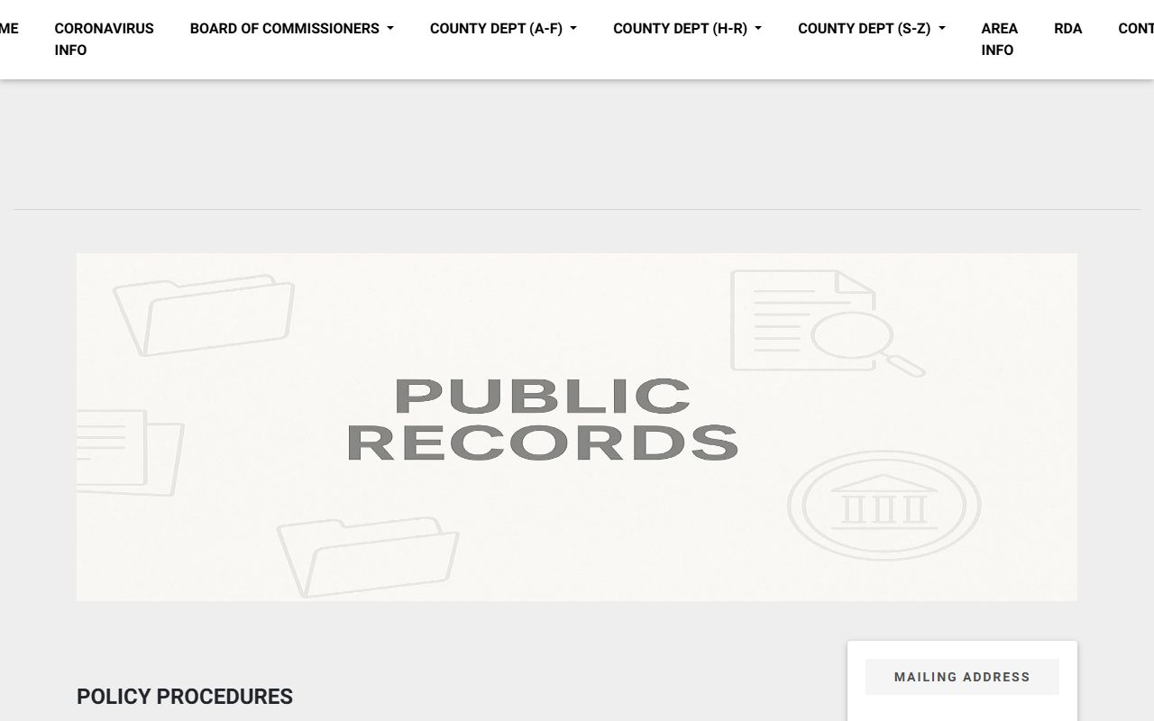 Graham County public records request page for police records