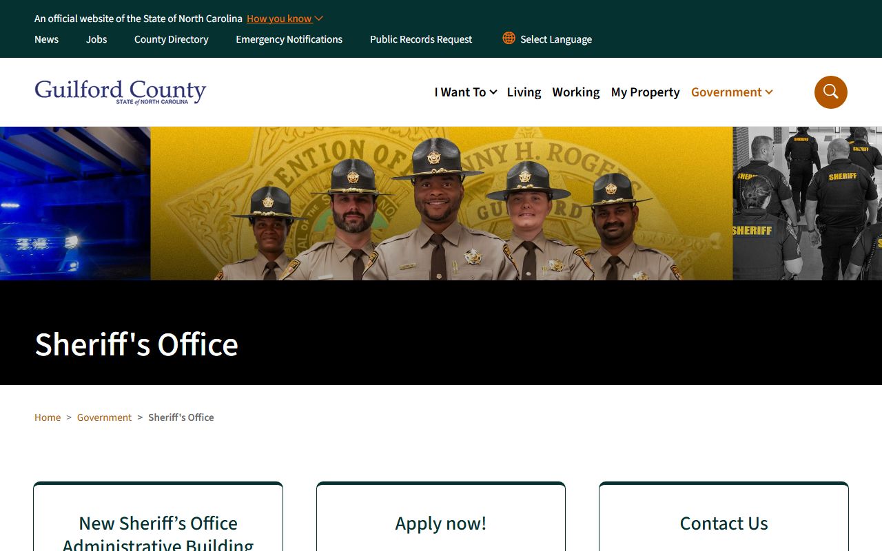 Guilford County Sheriff's Office website for police records