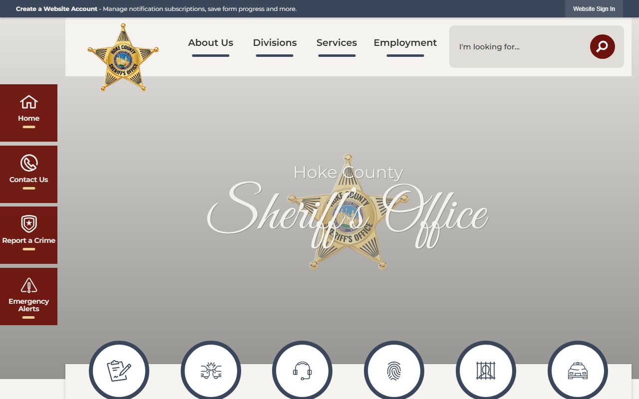 Hoke County Sheriff's Office website for police records