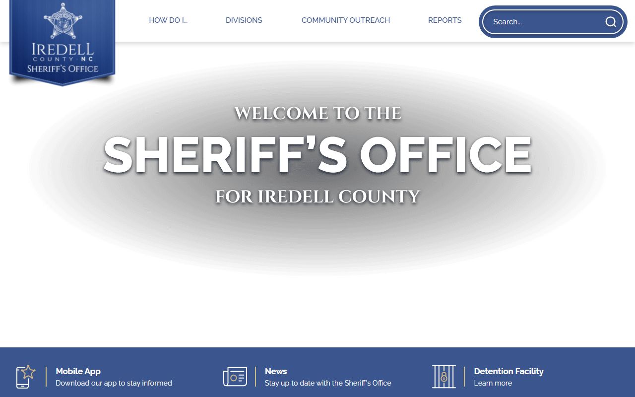 Iredell County Sheriff's Office website for police records