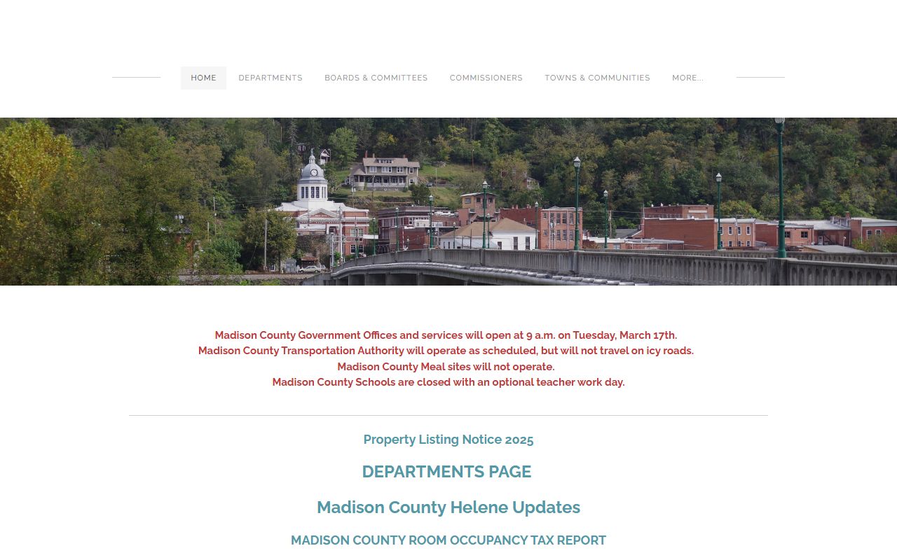 Madison County government website for police records