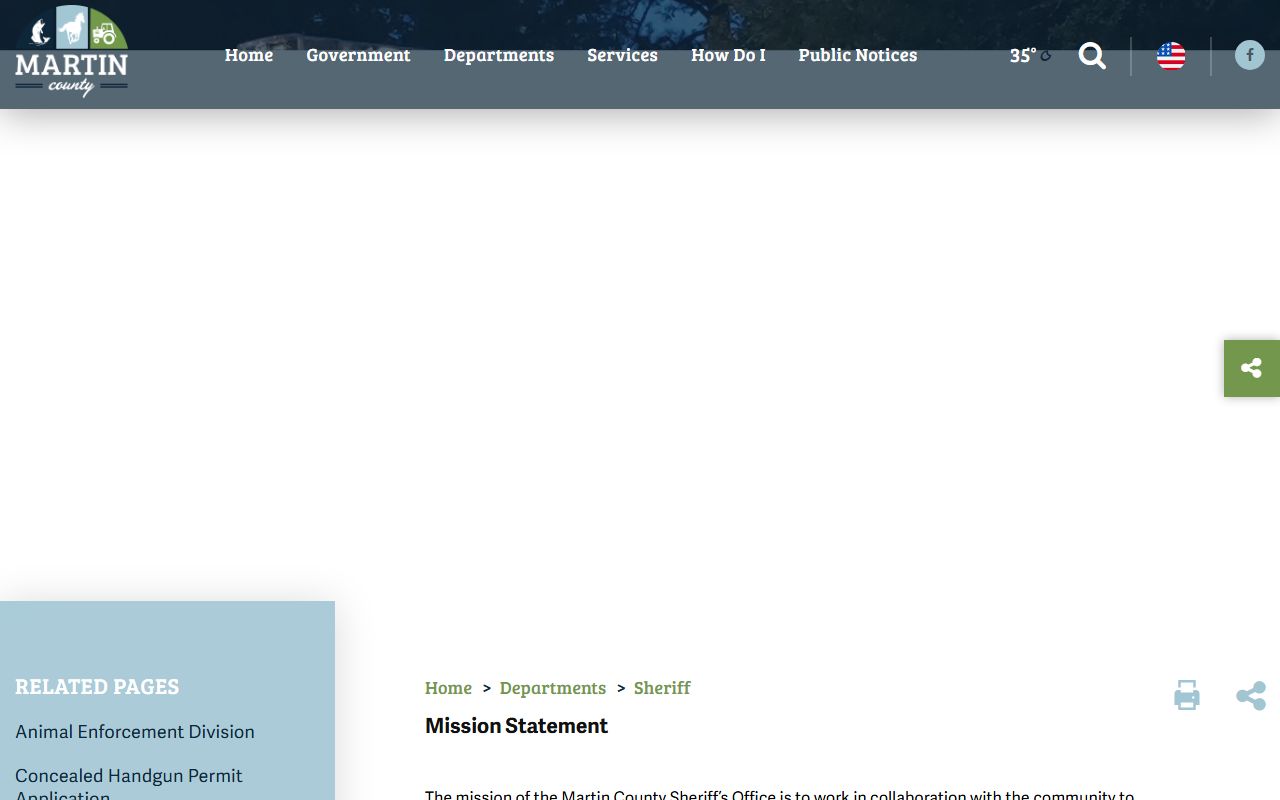 Martin County Sheriff's Office website for police records