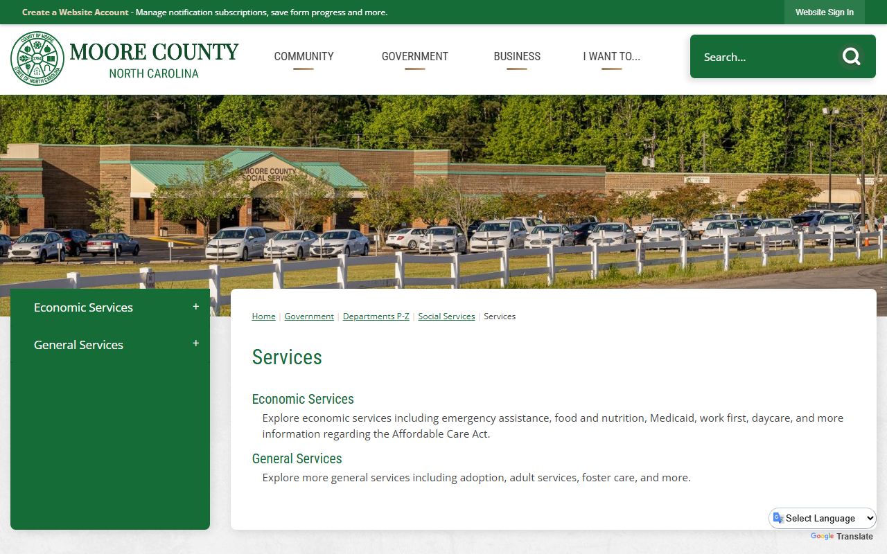 Moore County Sheriff's Office website for police records