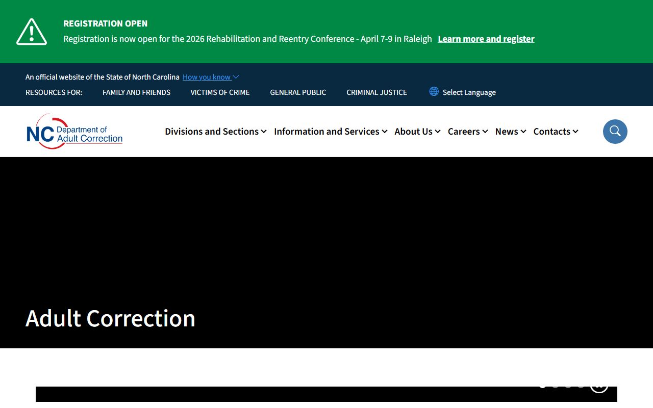 North Carolina Department of Adult Correction police records portal