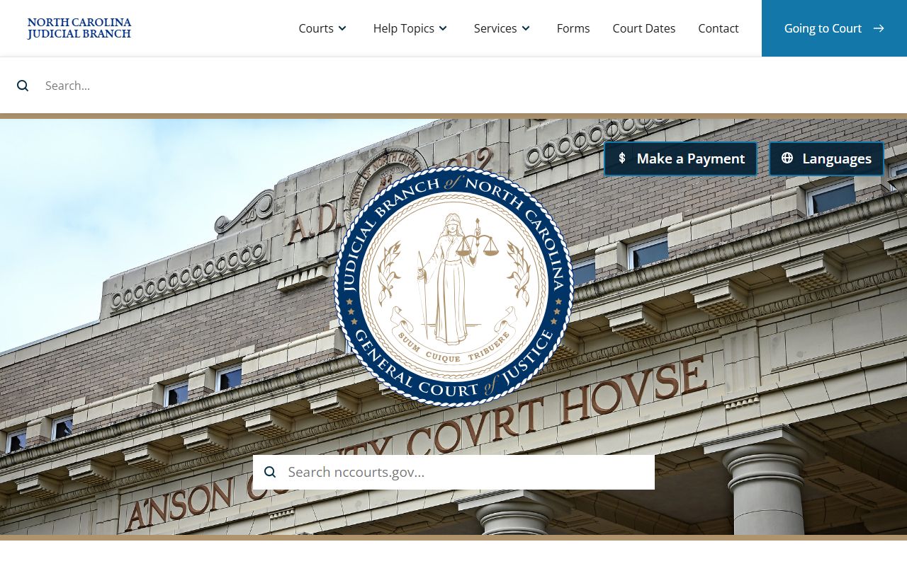 North Carolina Judicial Branch court system for police records searches